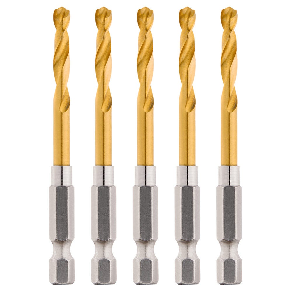 MILWAUKEE 4.2mm Red Helix Titanium Drill Bit - SHOCKWAVE - 5 Piece 48894909