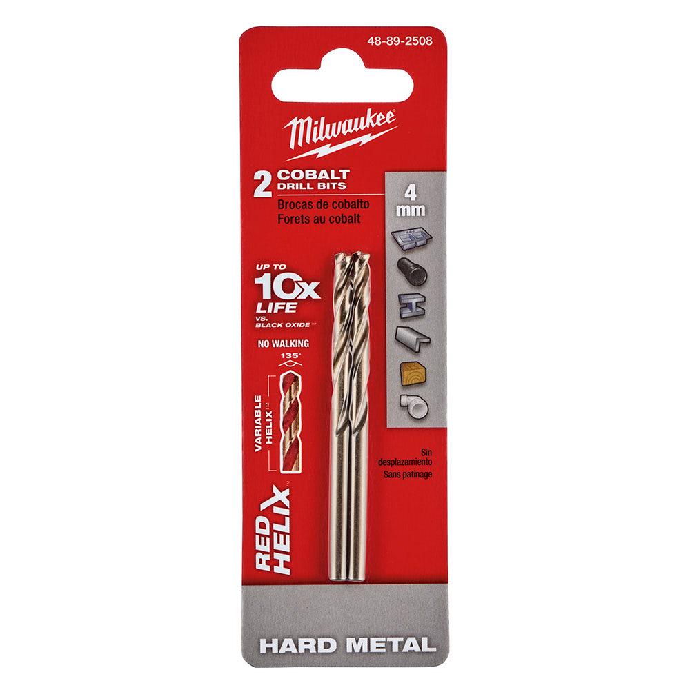 MILWAUKEE 4 x 75mm HSS-Cobalt Metal Jobber Drill Bit - RED HELIX 48892508