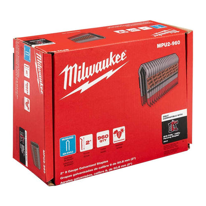 MILWAUKEE 50mm Fencing Staple 9GA 4mm - 960 pack MPU2960