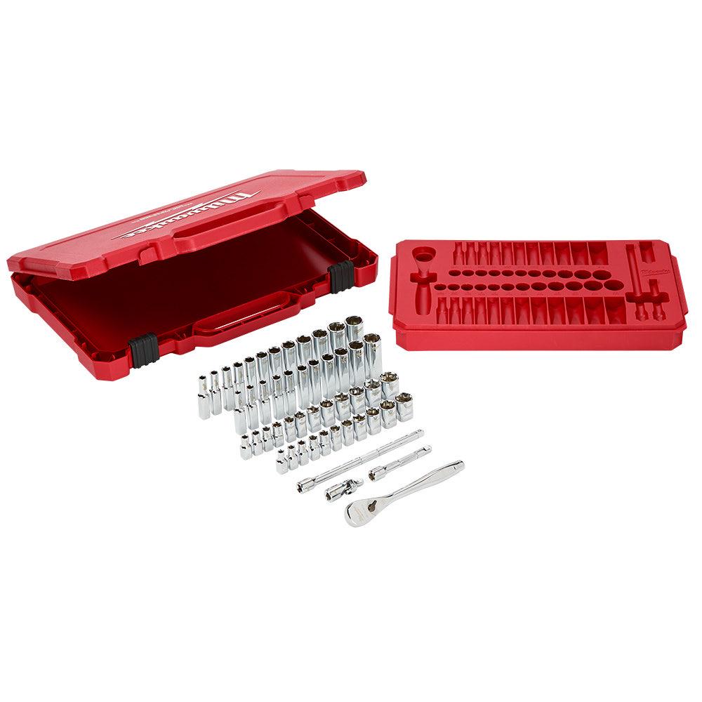 MILWAUKEE 50pc 1 4inch Drive Metric AF Socket Set 48229004