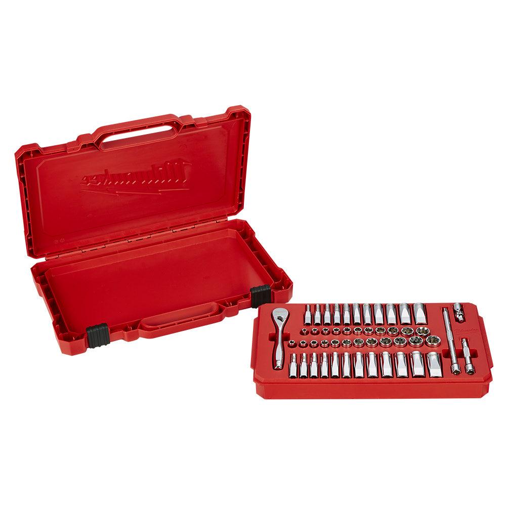 MILWAUKEE 50pc 1 4inch Drive Metric AF Socket Set 48229004