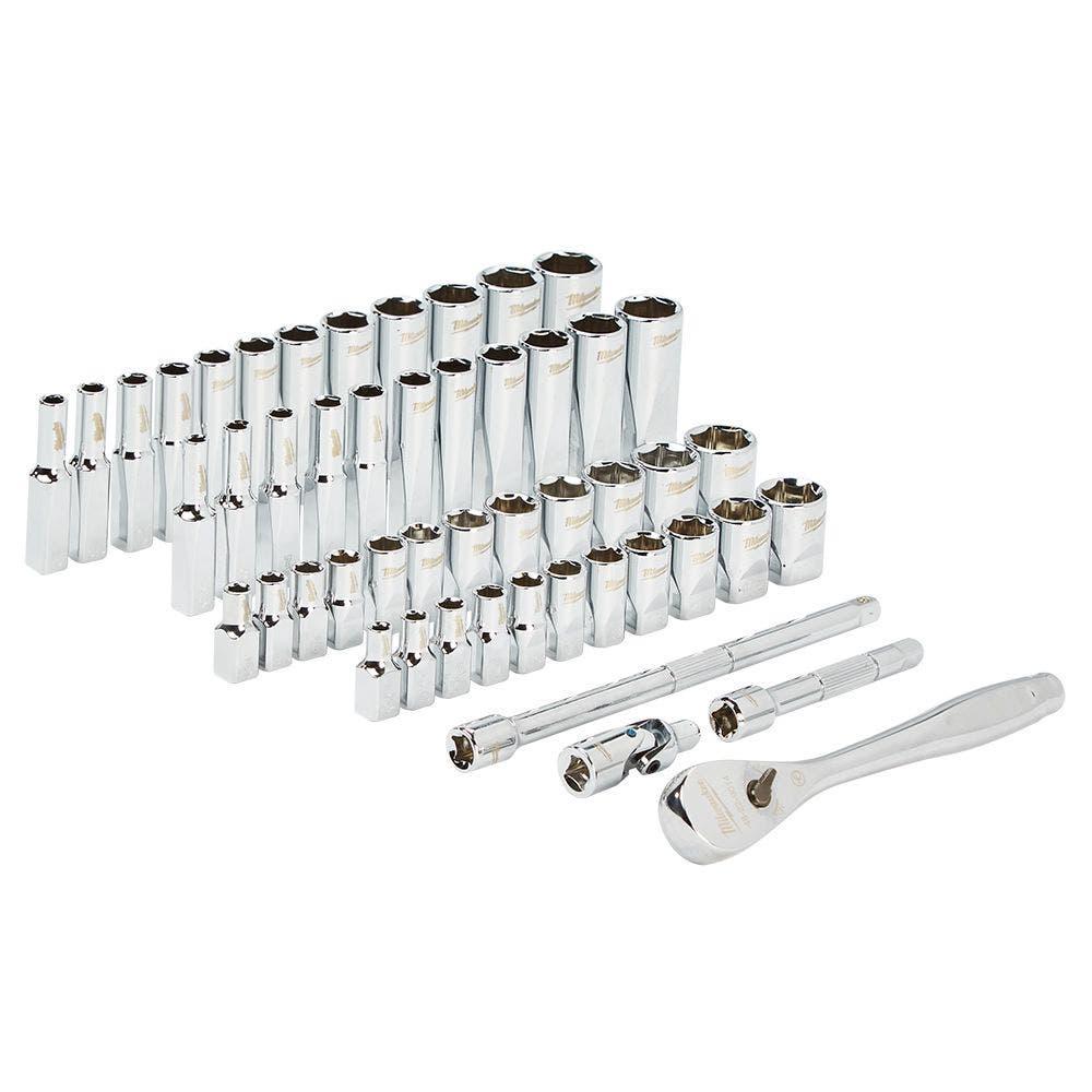 MILWAUKEE 50pc 1 4inch Drive Metric AF Socket Set 48229004