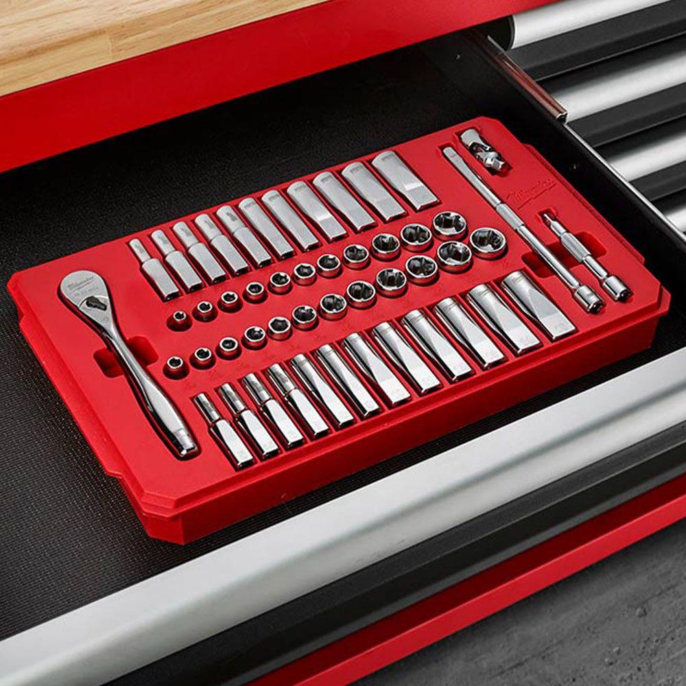 MILWAUKEE 50pc 1 4inch Drive Metric AF Socket Set 48229004