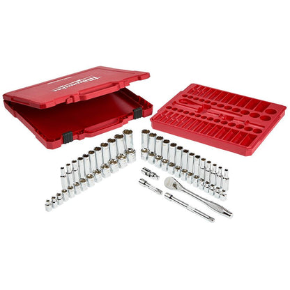 MILWAUKEE 56pc 3 8inch Drive Metric AF Socket Set 48229008