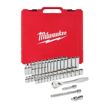 MILWAUKEE 56pc 3 8inch Drive Metric AF Socket Set 48229008