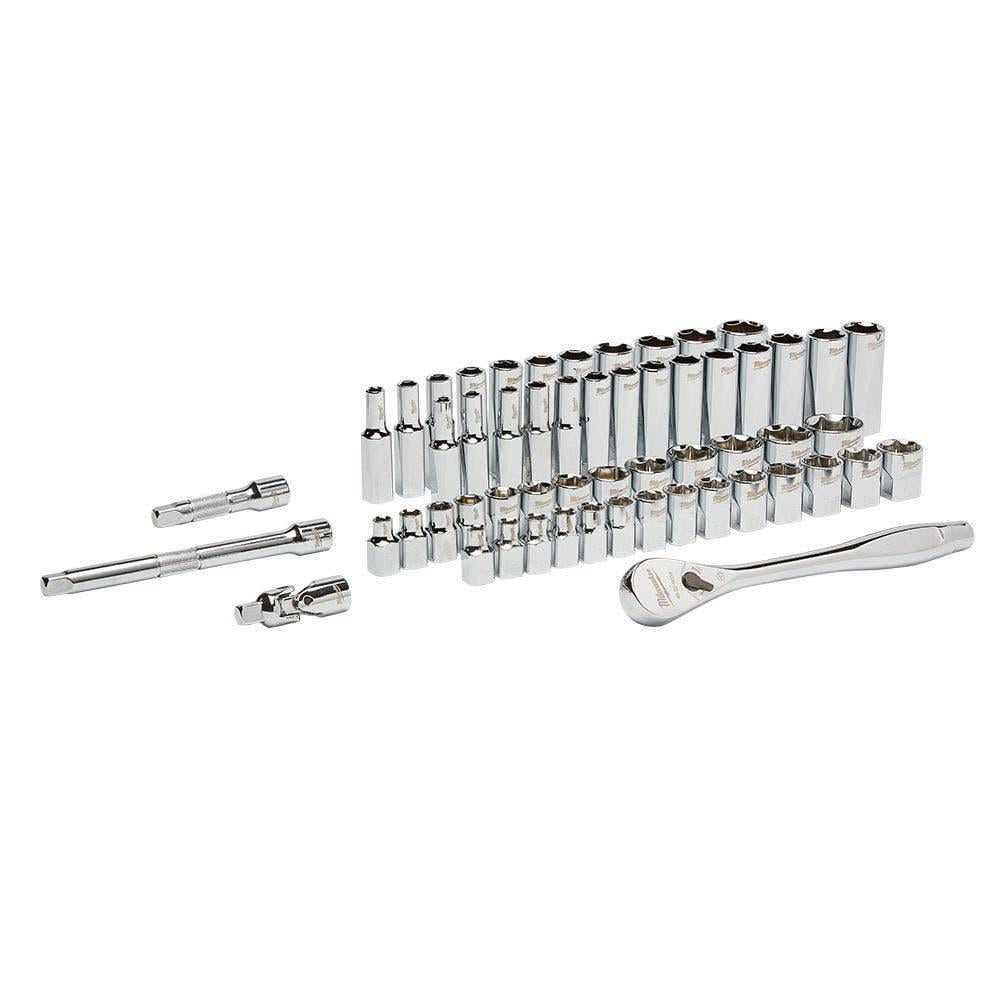 MILWAUKEE 56pc 3 8inch Drive Metric AF Socket Set 48229008