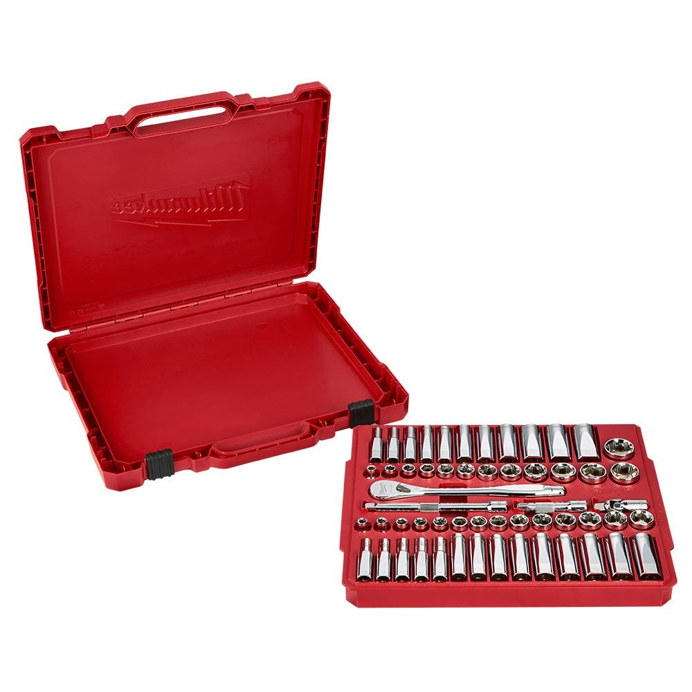 MILWAUKEE 56pc 3 8inch Drive Metric AF Socket Set 48229008