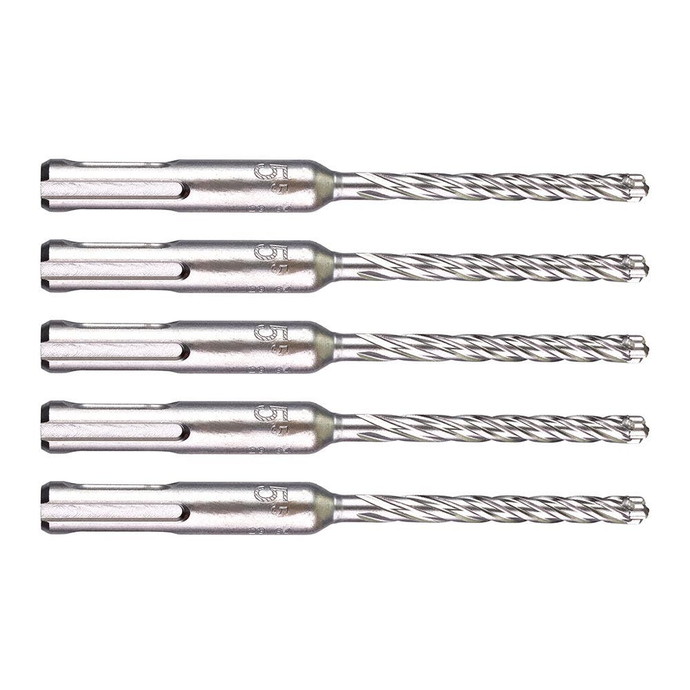 MILWAUKEE 5.5 x 115mm SDS Plus 4-Cutter TCT Masonry Drill Bit - 5 Piece 4932479670