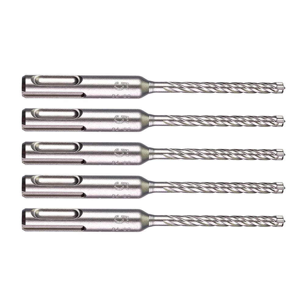 MILWAUKEE 5 x 115mm SDS Plus 4-Cutter TCT Masonry Drill Bit - 5 Piece 4932478529