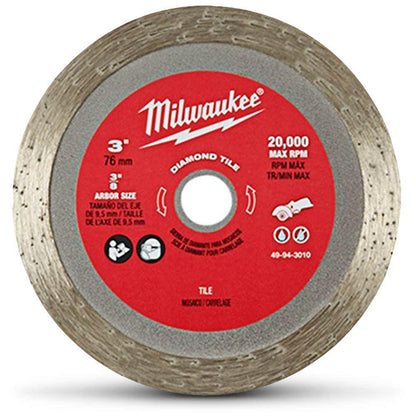MILWAUKEE 75mm Continuous Rim Diamond Blade for Ceramic Cutting 49943010