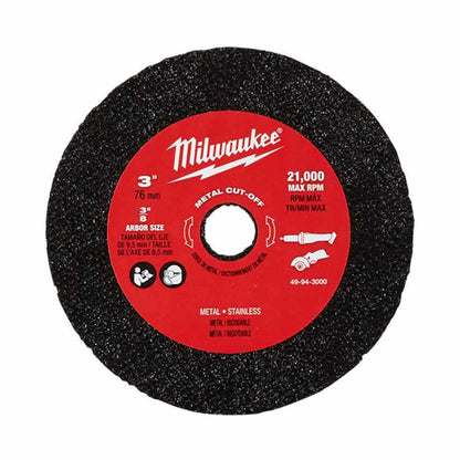 MILWAUKEE 76 x 1.0mm Steel and Stainless Cut Off Disc - 3 Piece 49943000