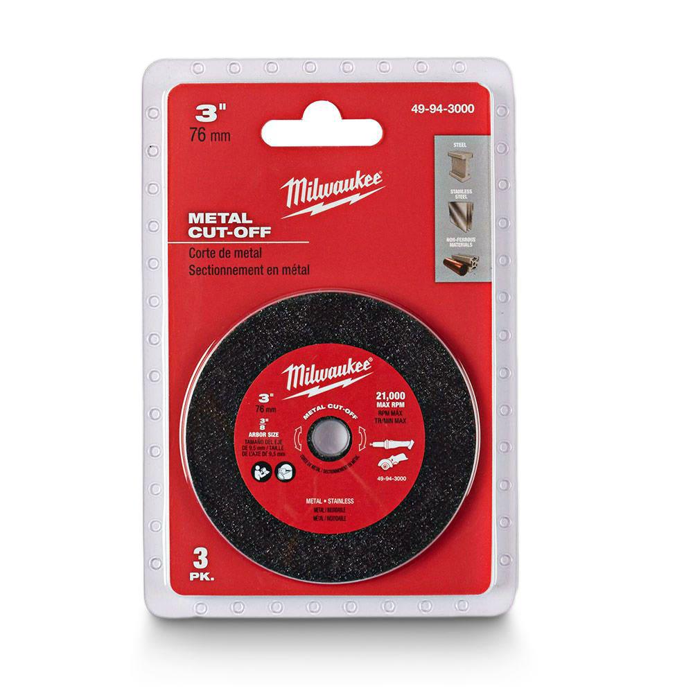 MILWAUKEE 76 x 1.0mm Steel and Stainless Cut Off Disc - 3 Piece 49943000