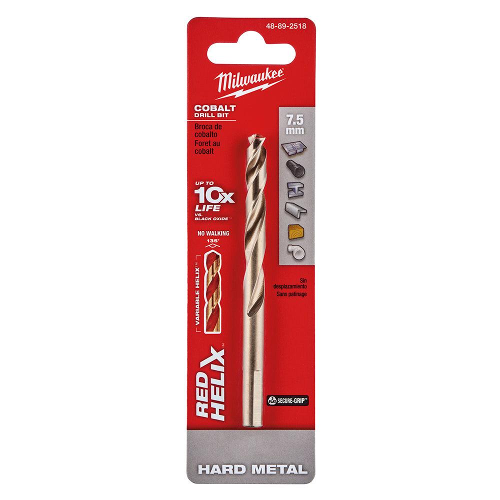MILWAUKEE 7.5 x 109mm HSS-Cobalt Metal Jobber Drill Bit - RED HELIX 48892518