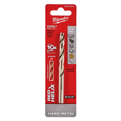 MILWAUKEE 7.5 x 109mm HSS-Cobalt Metal Jobber Drill Bit - RED HELIX 48892518