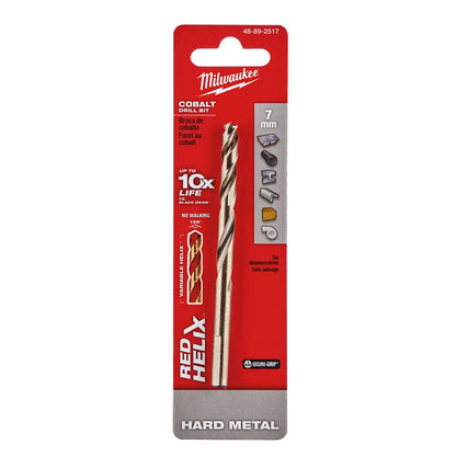 MILWAUKEE 7 x 109mm HSS-Cobalt Metal Jobber Drill Bit - RED HELIX 48892517