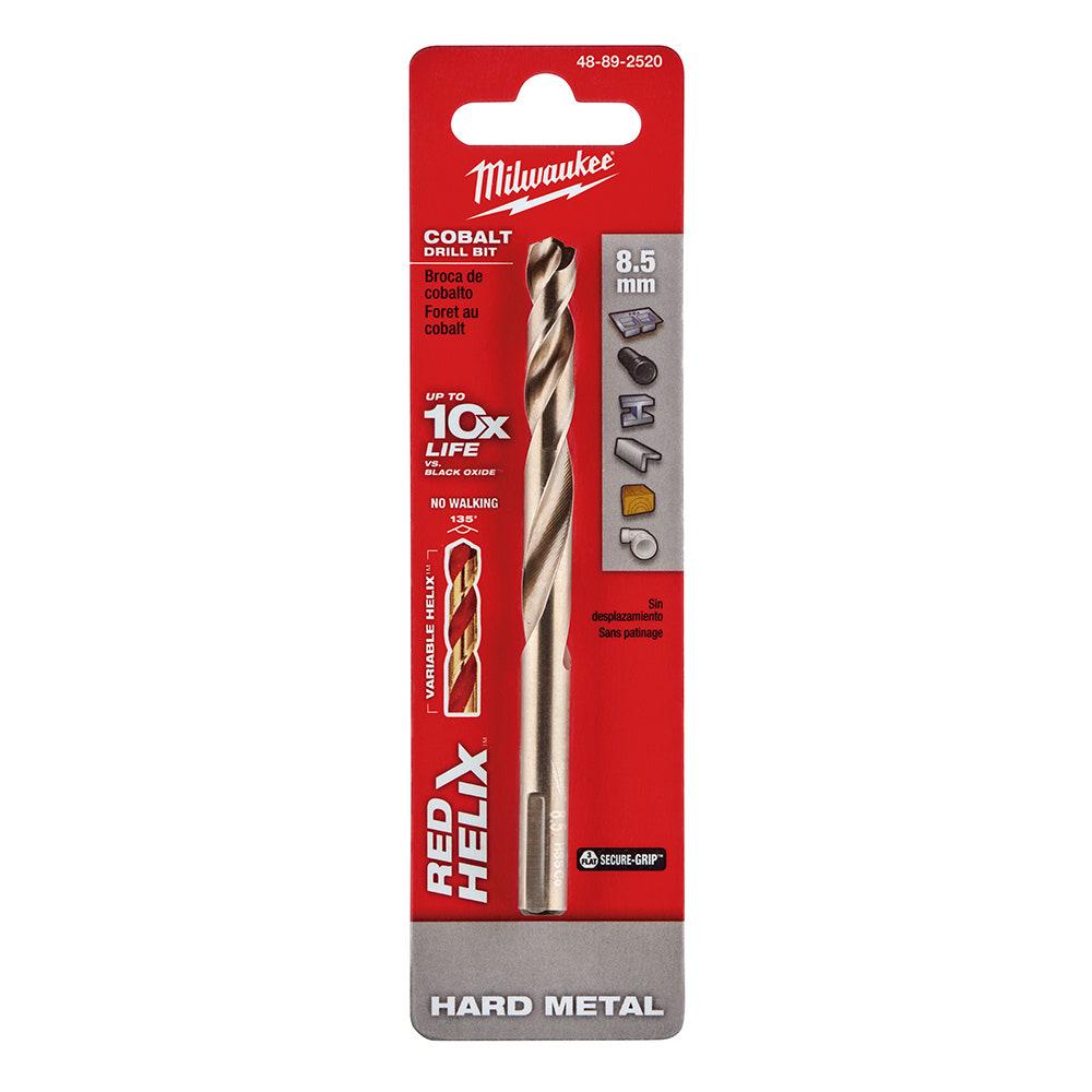 MILWAUKEE 8.5 x 117mm HSS-Cobalt Metal Jobber Drill Bit - RED HELIX 48892520