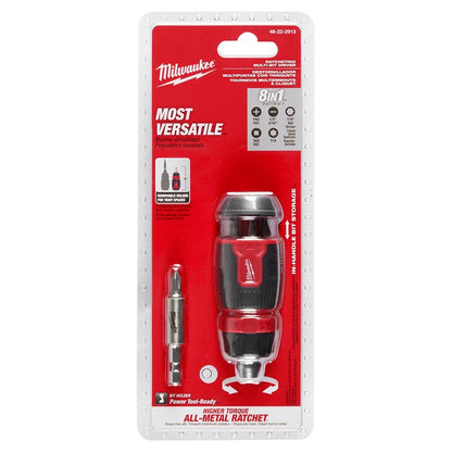 MILWAUKEE 8-in-1 Ratcheting Compact Multi-Bit Screwdriver 48222913