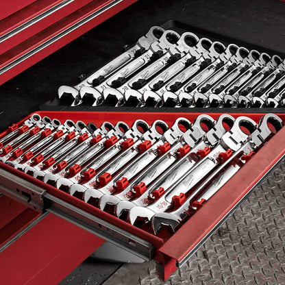 MILWAUKEE Flex Head Ratcheting Combination Wrench Set 15 Pieces 48229413