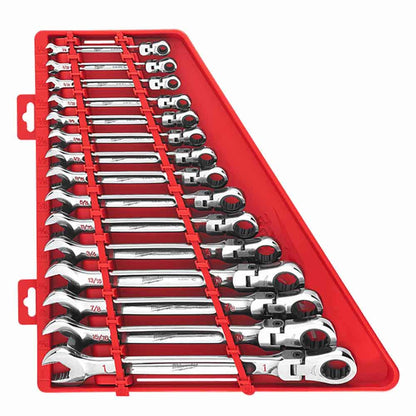 MILWAUKEE Flex Head Ratcheting Combination Wrench Set 15 Pieces 48229413