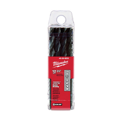 MILWAUKEE High Speed Steel Pilot Bit - 12 Piece 49568033A