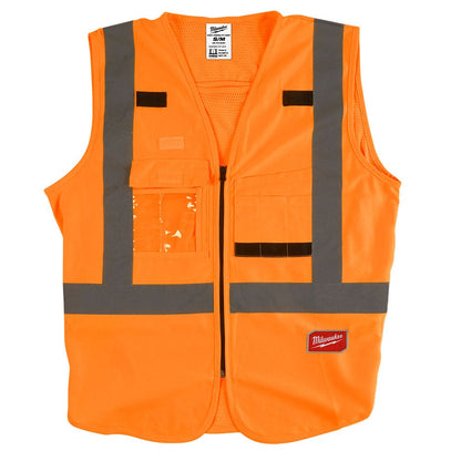 MILWAUKEE High Visibility Orange Safety Vest - S M 48735031