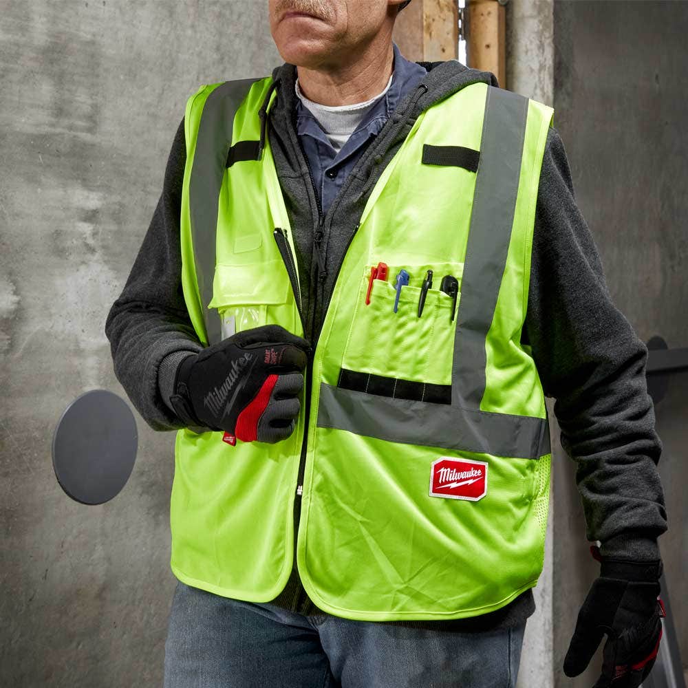 MILWAUKEE High Visibility Yellow Safety Vest 48735021