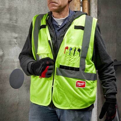 MILWAUKEE High Visibility Yellow Safety Vest 48735021