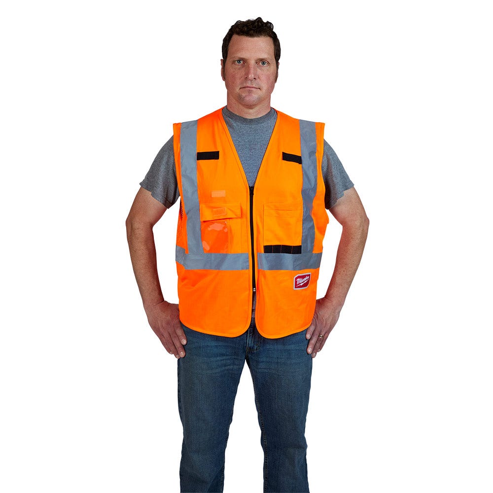 MILWAUKEE High Visibility Orange Safety Vest - S M 48735031