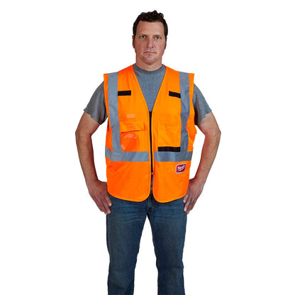 MILWAUKEE High Visibility Orange Safety Vest - S M 48735031