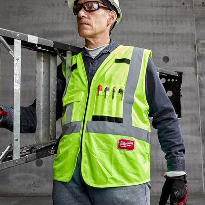 MILWAUKEE High Visibility Yellow Safety Vest 48735021