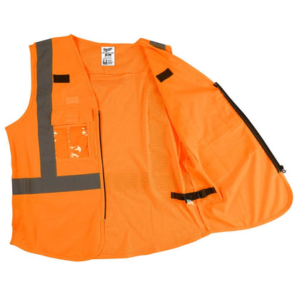 MILWAUKEE High Visibility Orange Safety Vest - S M 48735031