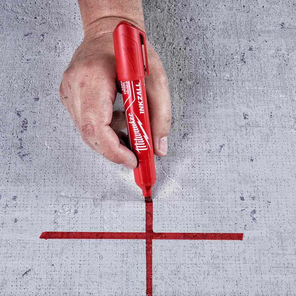 MILWAUKEE INKZALL Red Large Chisel Tip Marker 48223256