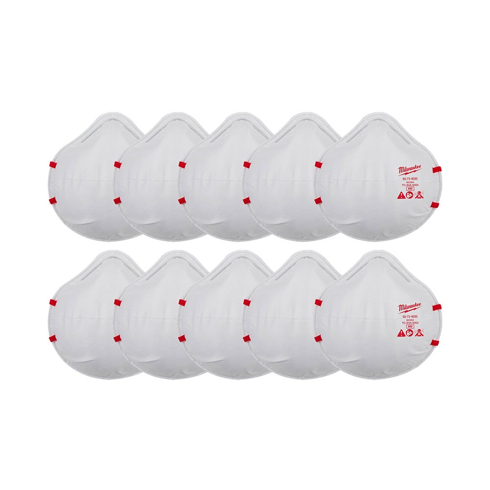 MILWAUKEE N95 Disposable Respirator - 10 Pack 48734034