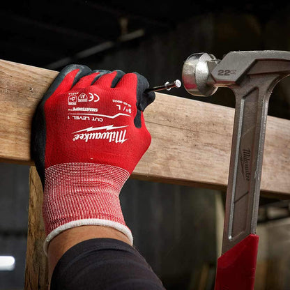 MILWAUKEE Nitrile Dipped Gloves Cut 1(A) - 12 Pack 48228900A