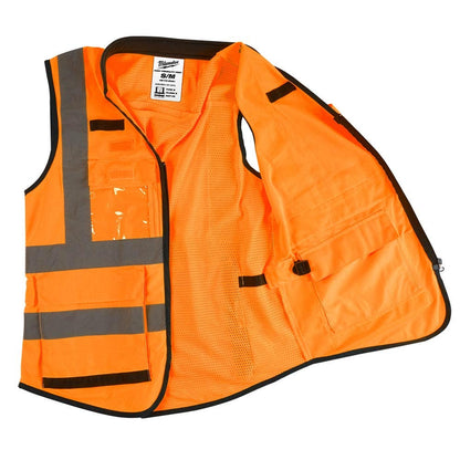 MILWAUKEE Premium High Visibility Orange Safety Vest 48735051