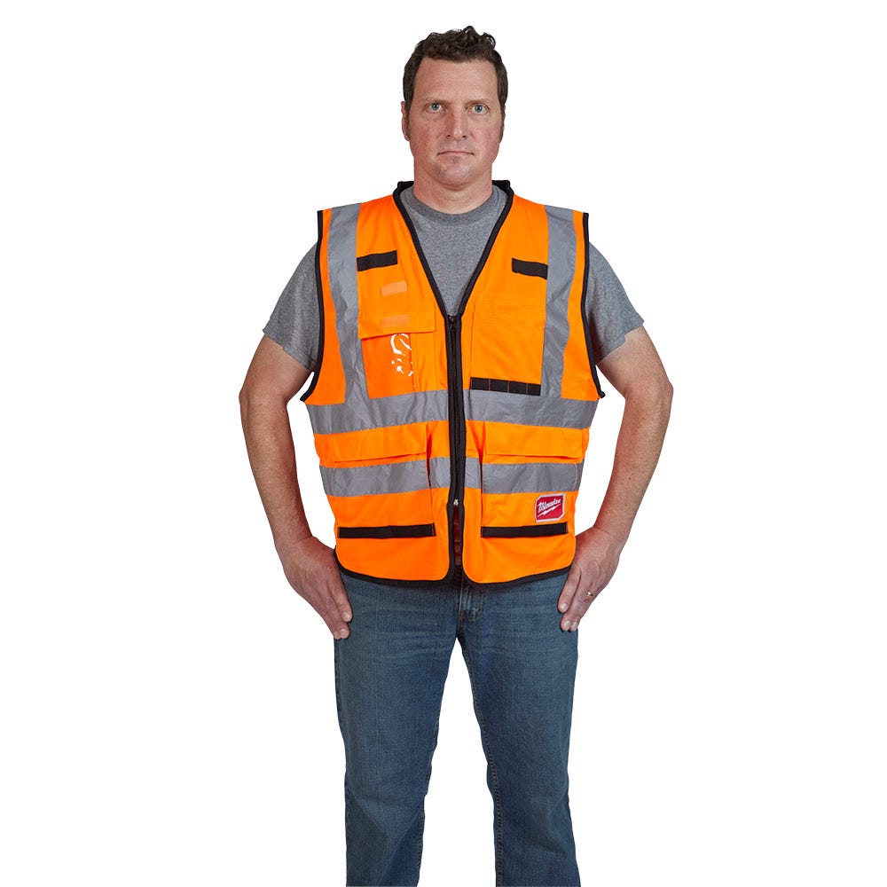 MILWAUKEE Premium High Visibility Orange Safety Vest 48735051