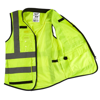 MILWAUKEE Premium High Visibility Yellow Safety Vest 48735041