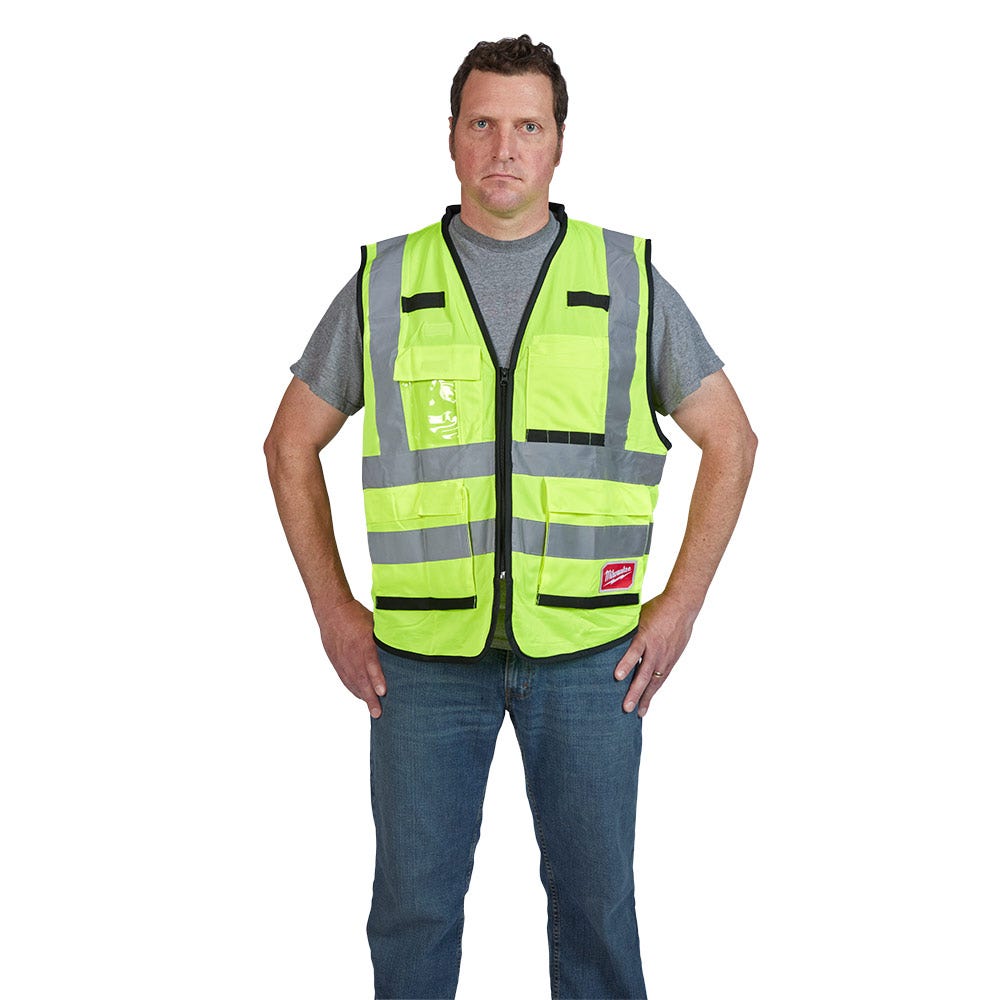 MILWAUKEE Premium High Visibility Yellow Safety Vest 48735041