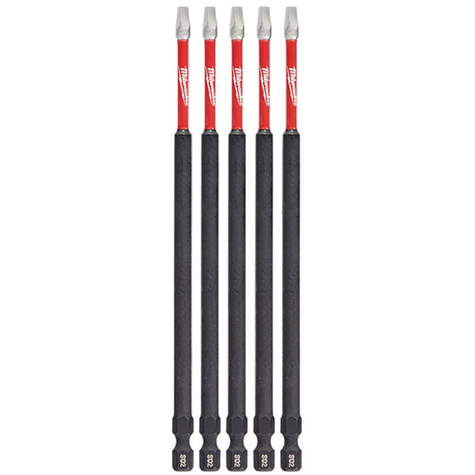 MILWAUKEE R2 x 150mm Robertson Insert Screwdriver Bit - SHOCKWAVE - 5 Piece 48324855