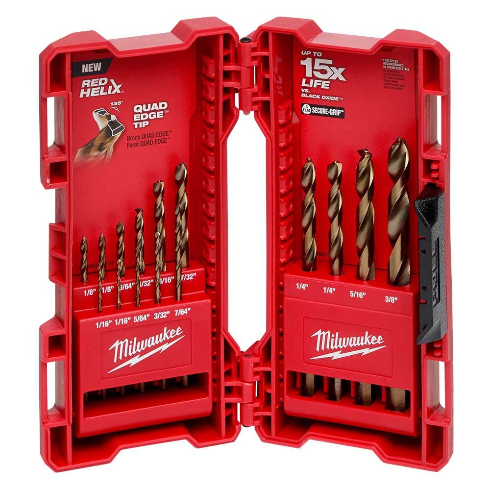 MILWAUKEE Red Helix Cobalt Drill Bit Set Imperial - 15 Piece 48892340