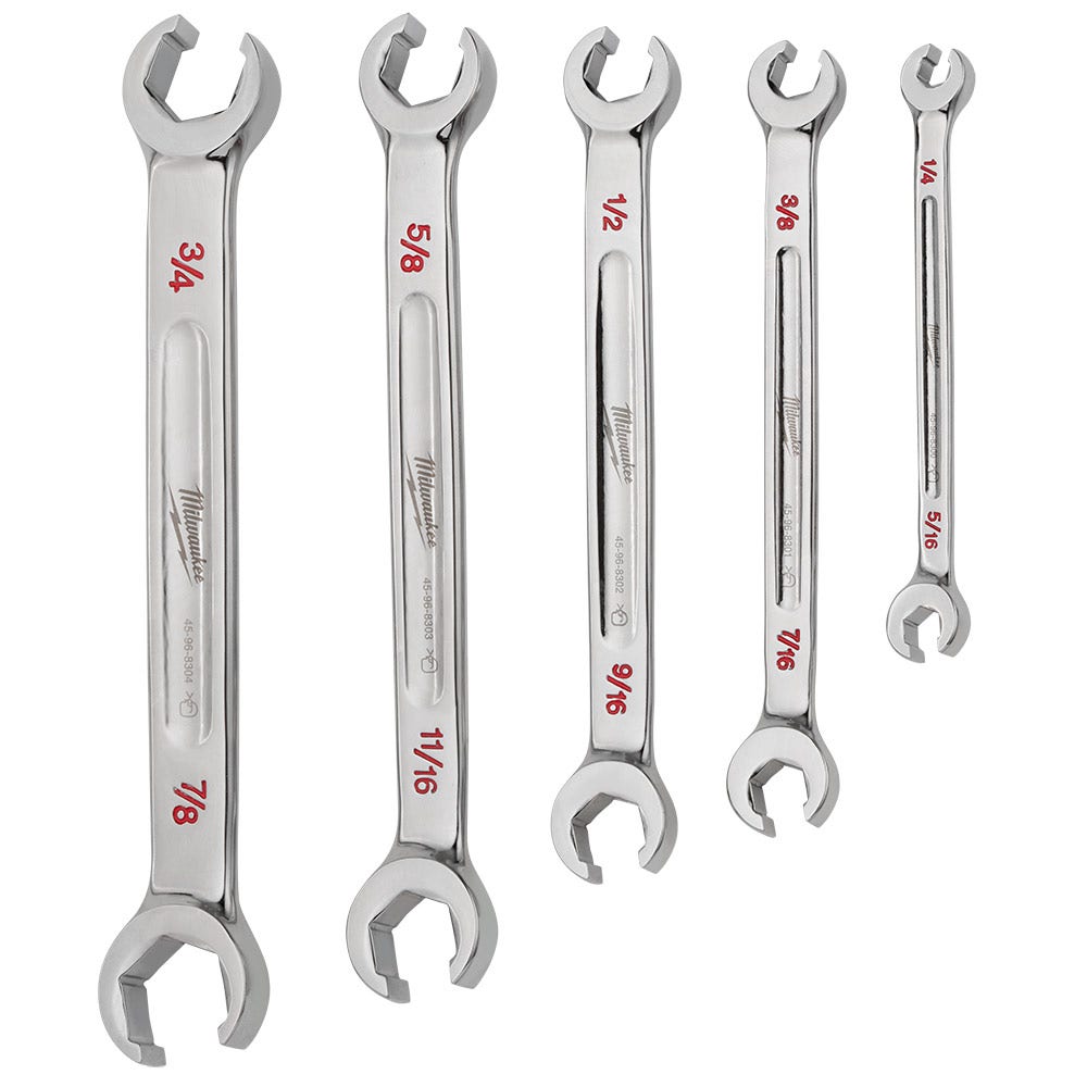 MILWAUKEE SAE Double End Flare Nut Wrench Set - 5 Piece 48229470