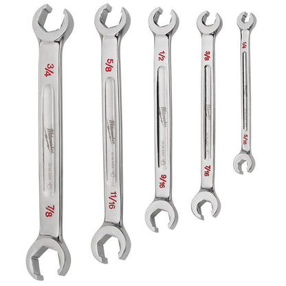 MILWAUKEE SAE Double End Flare Nut Wrench Set - 5 Piece 48229470