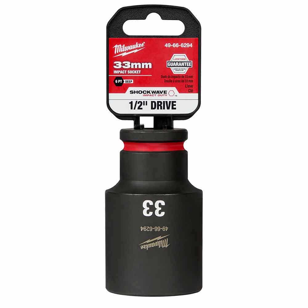 MILWAUKEE SHOCKWAVE 1 2inch Drive 33mm Deep 6 Point Impact Socket 49666294