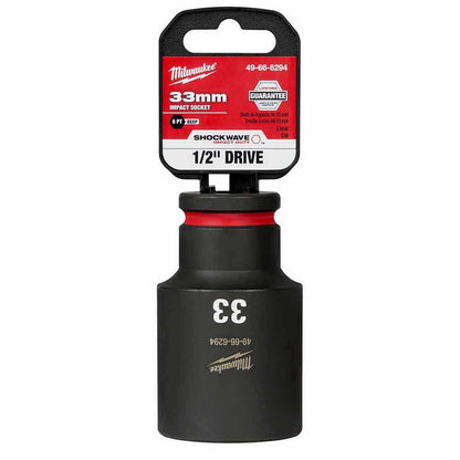 MILWAUKEE SHOCKWAVE 1 2inch Drive 33mm Deep 6 Point Impact Socket 49666294