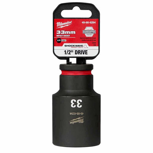 MILWAUKEE SHOCKWAVE 1 2inch Drive 33mm Deep 6 Point Impact Socket 49666294