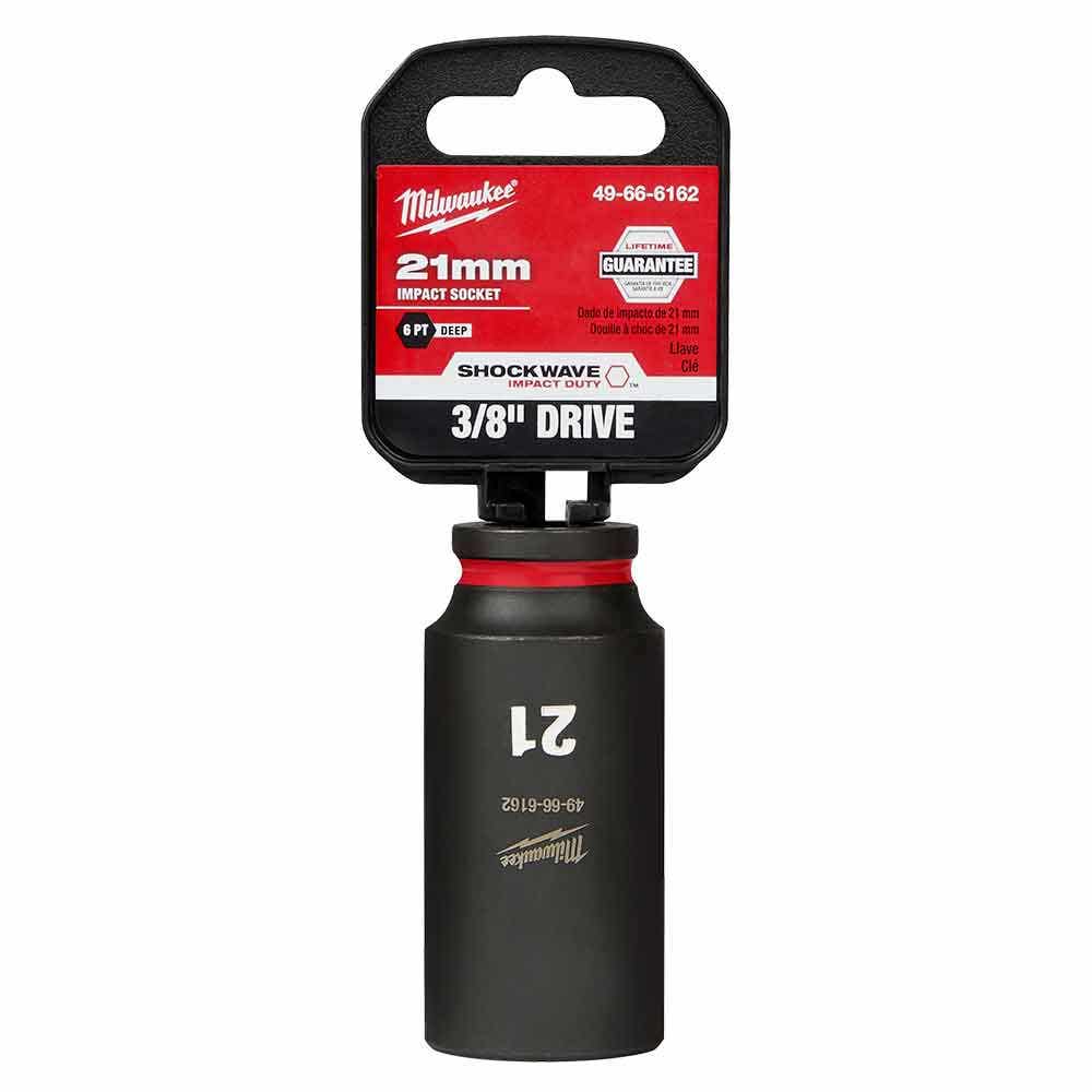 MILWAUKEE SHOCKWAVE 3 8 Drive 21mm Deep 6 Point Impact Socket 49666162