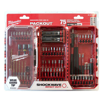 MILWAUKEE SHOCKWAVE Drill, Drive and Fastening Set - 75 Piece 48324048