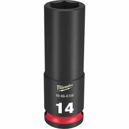 MILWAUKEE SHOCKWAVE 3 8 Drive 14mm Deep 6 Point Impact Socket 49666156