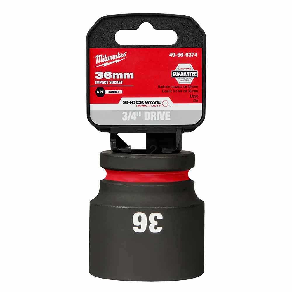 MILWAUKEE SHOCKWAVE 3/4inch Drive 36mm Standard 6 Point Impact Socket 49666374