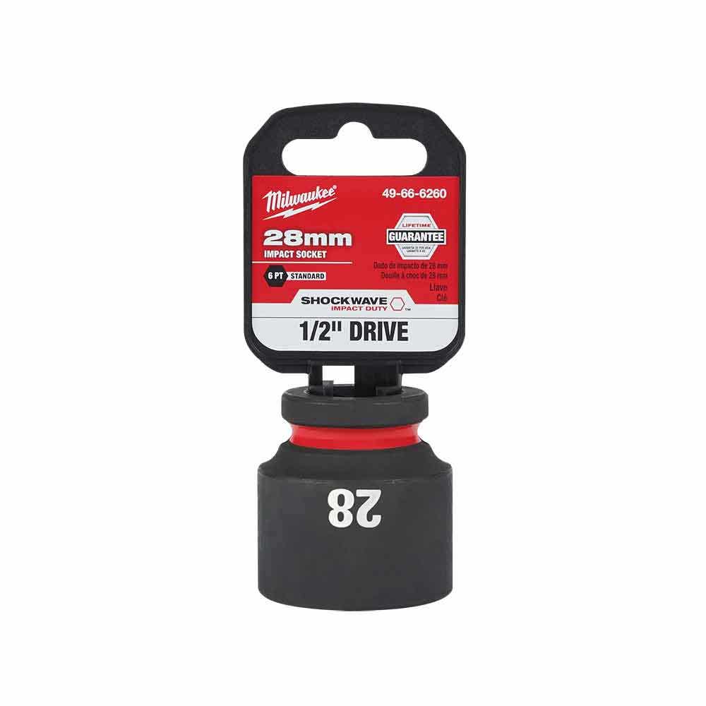 MILWAUKEE SHOCKWAVE 1 2 Drive 28mm Standard 6 Point Impact Socket 49666260
